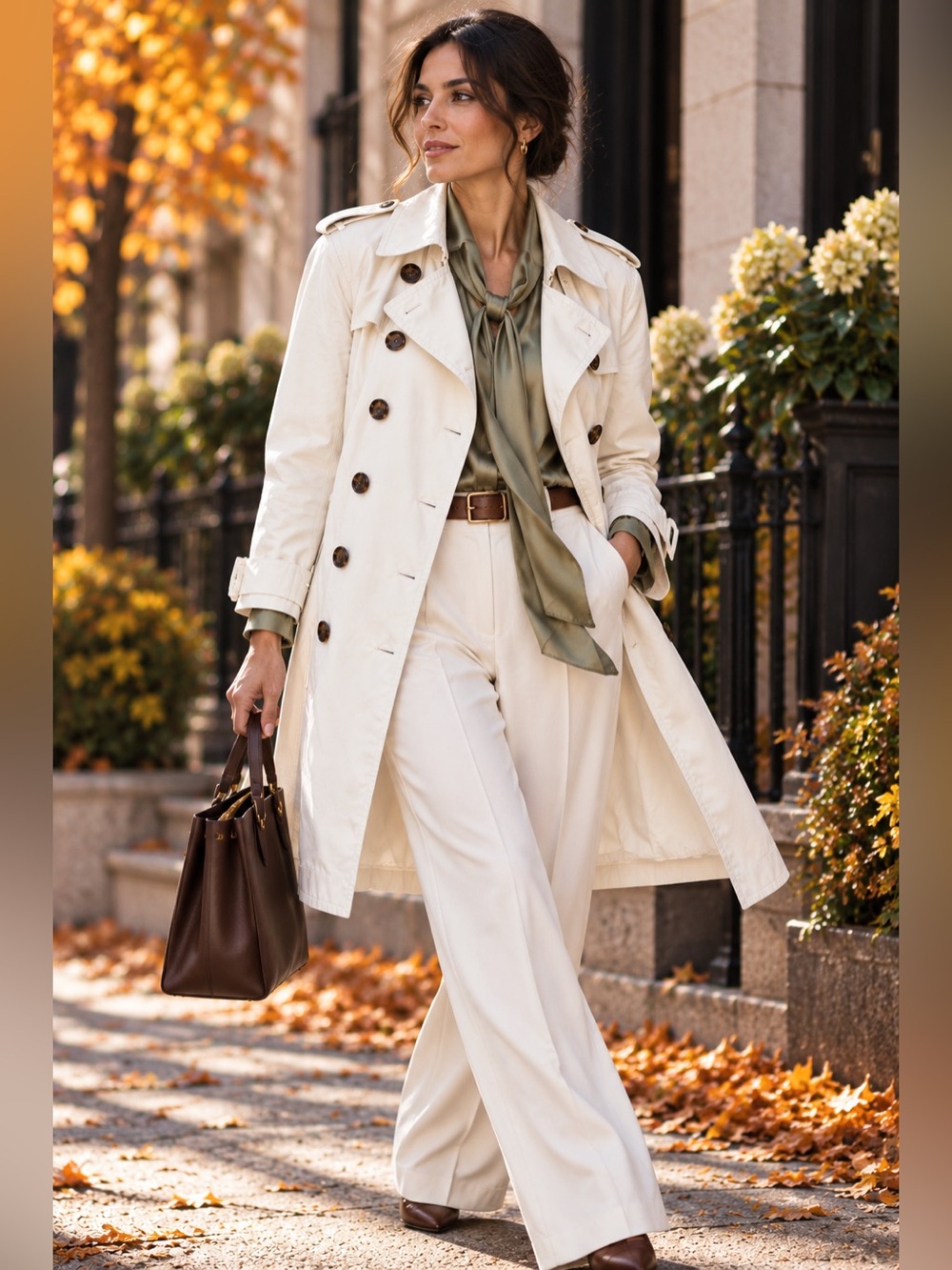 Banana Republic Ivory Cotton Trench Coat Size Small Double Breasted Classic